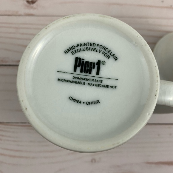 Pier 1 Imports Porcelain Tea Infuser Mug Birds & Blossoms Hand Painted NO LID - Picture 2 of 12